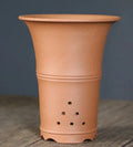 Large-diameter purple clay orchid pot in classic ceramic style, available in fruit green and jujube red clay colours