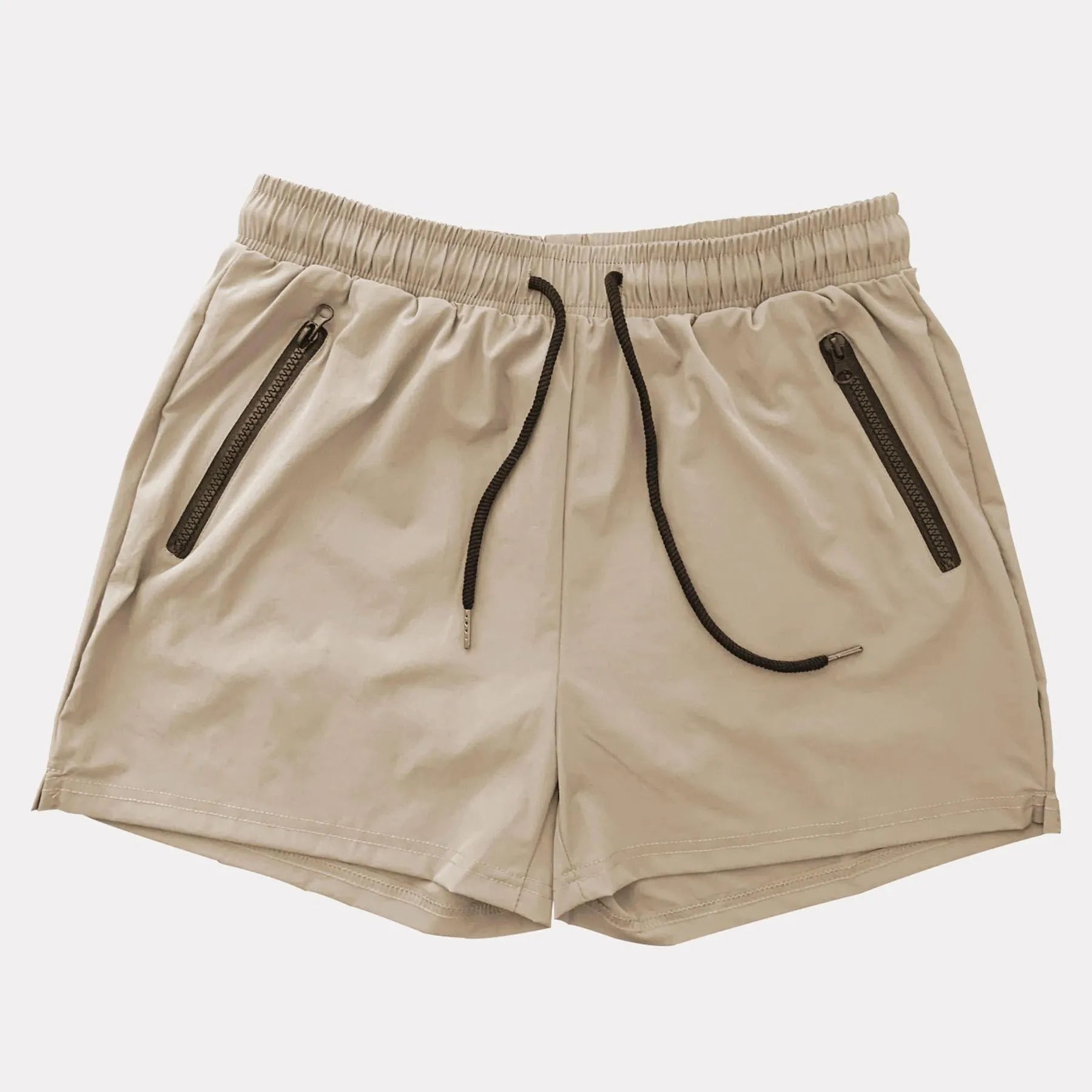Men's quick-dry polyester sports shorts in blue, black, white, wine red, dark gray, khaki, or dark green