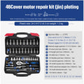 Socket ratchet wrench set in chromium vanadium steel with nickel plating finish
