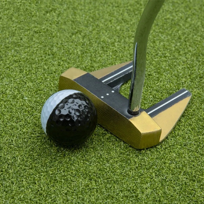 Golf two-tone putter practice ball in black and white, 42mm diameter, synthetic rubber sarin, pack of three