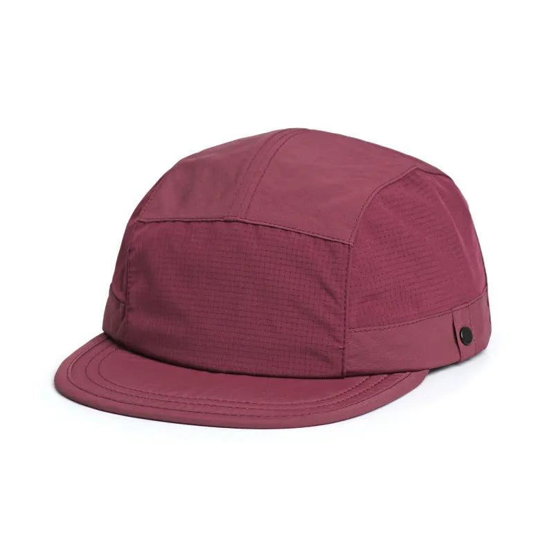 Breathable dome summer cap with soft tongue peak in quick-drying polyester fabric