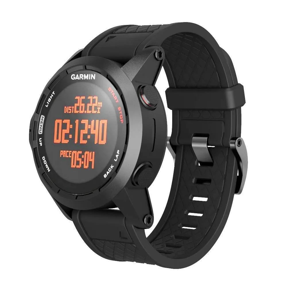 26mm silicone watch strap for Jiaming watches with black stainless steel clasp in multiple colours.