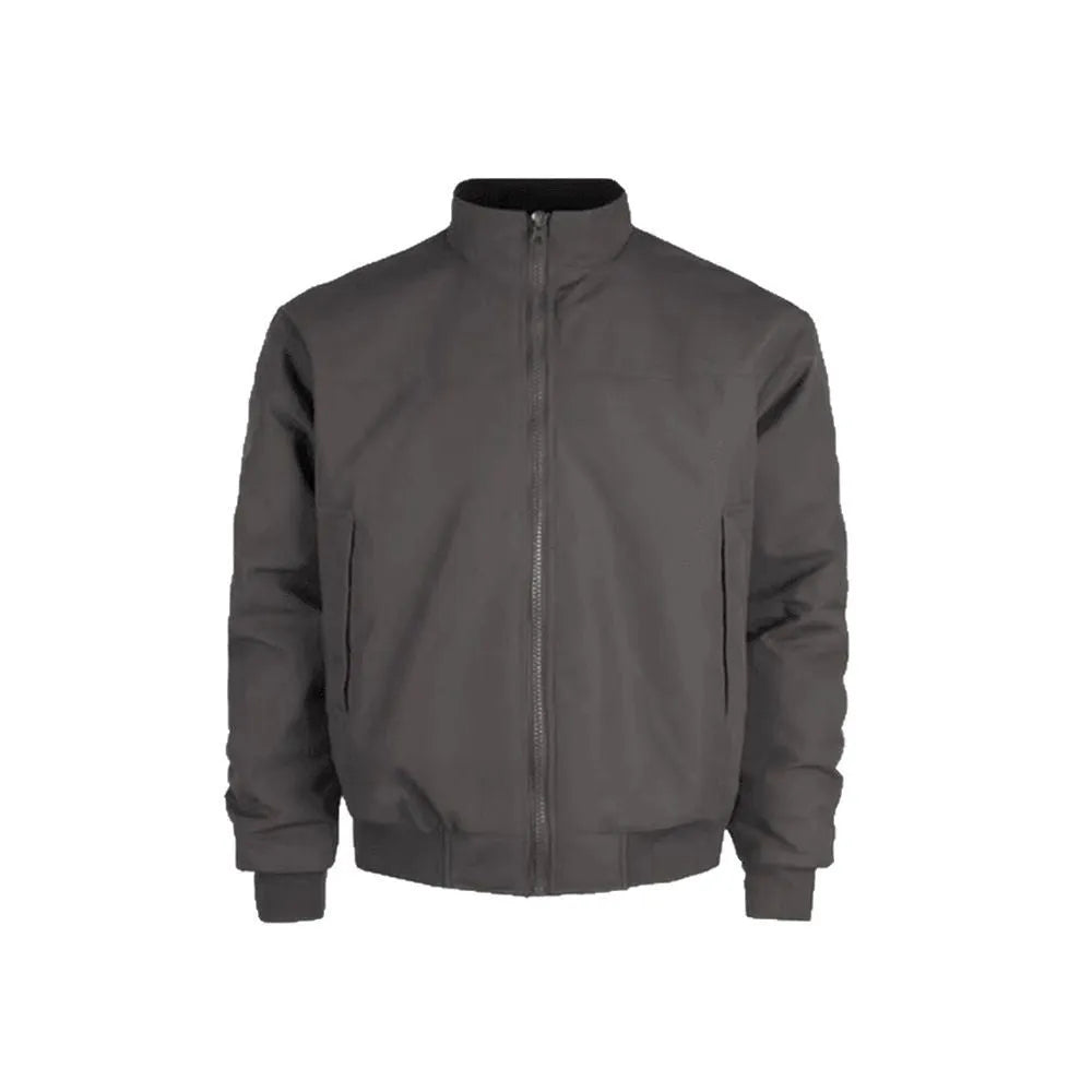 Men's stand collar coach jacket in black loose fit polyester long sleeves baseball uniform style