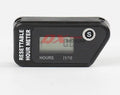 Black waterproof LCD maintenance reminder timer for engine hour tracking on vehicles and machinery.