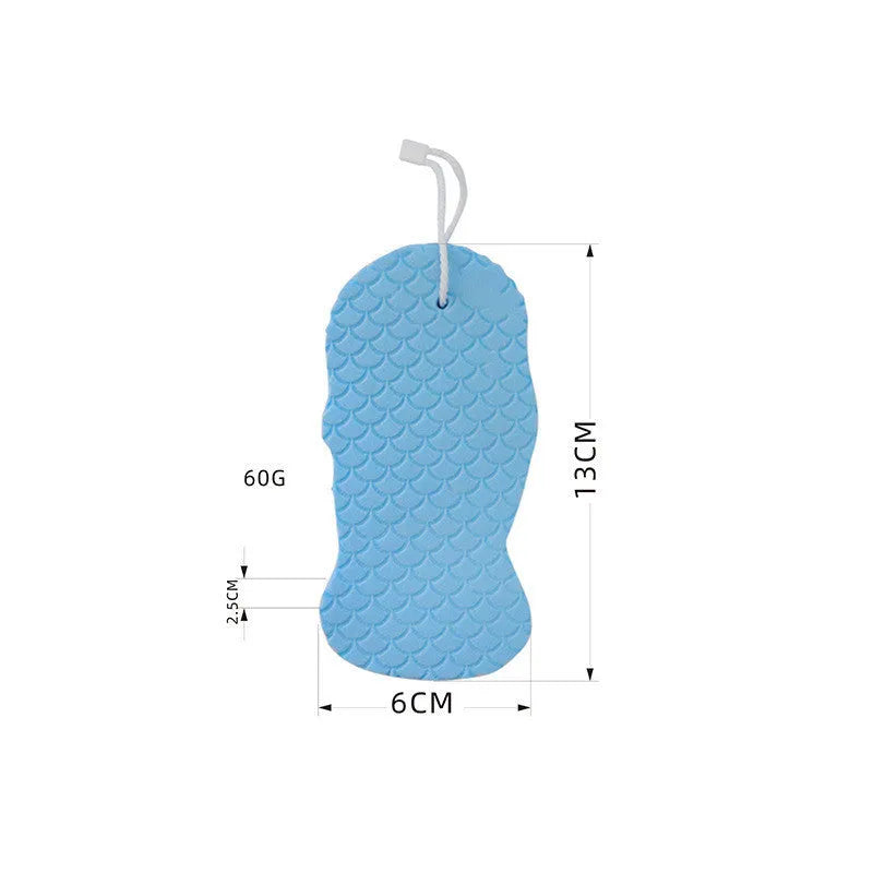 3D fish scale pattern bath ball sponge in white colour for gentle body exfoliation