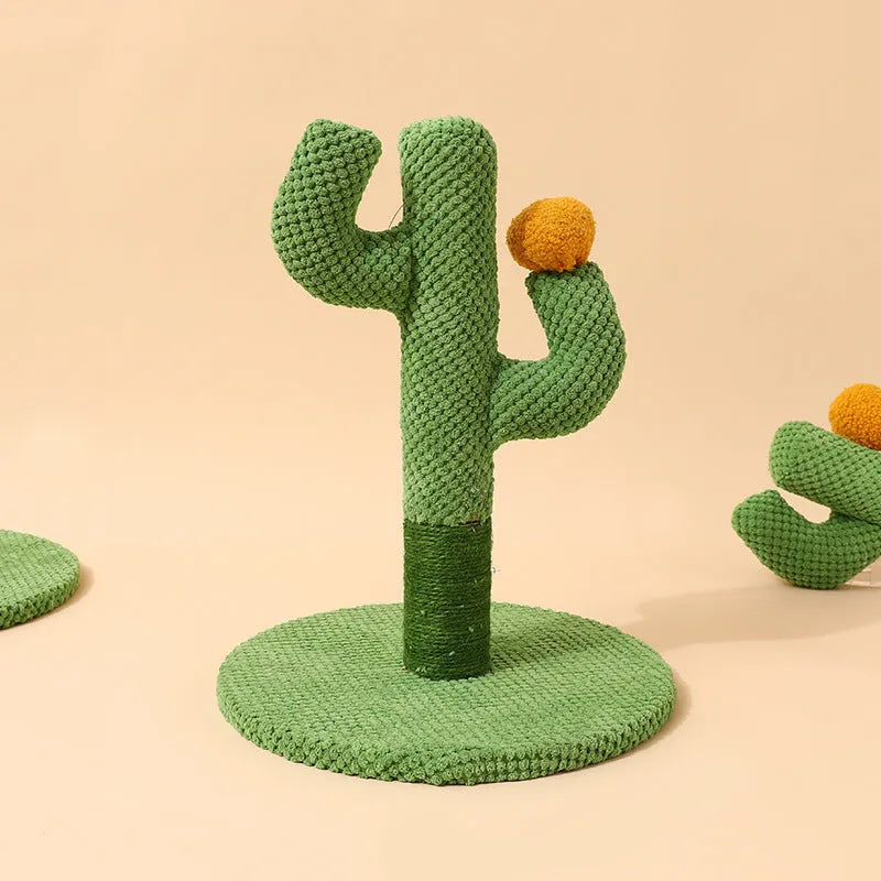 Cactus design cat scratching climbing pole with sisal surface for claw grinding