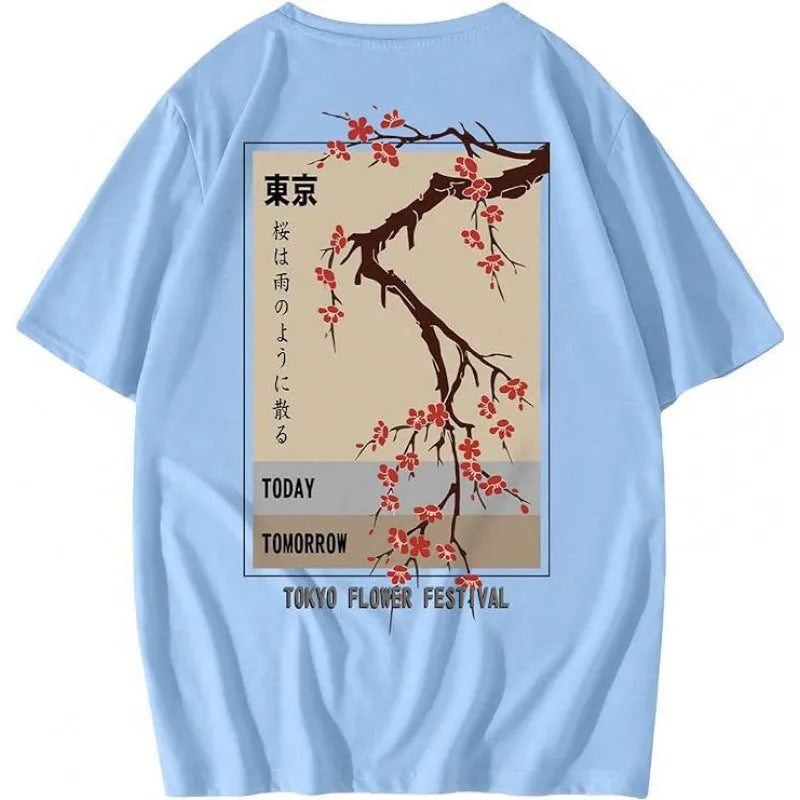 Men's printed street style short-sleeved t-shirt with digital pattern on polyester fabric