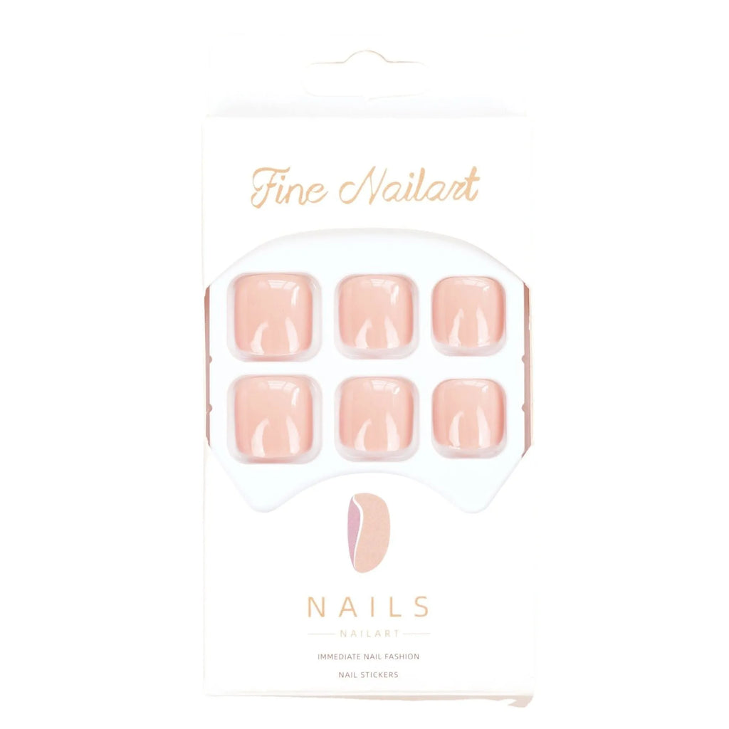J-52 skin colour plastic toe nail stickers with glue for application.