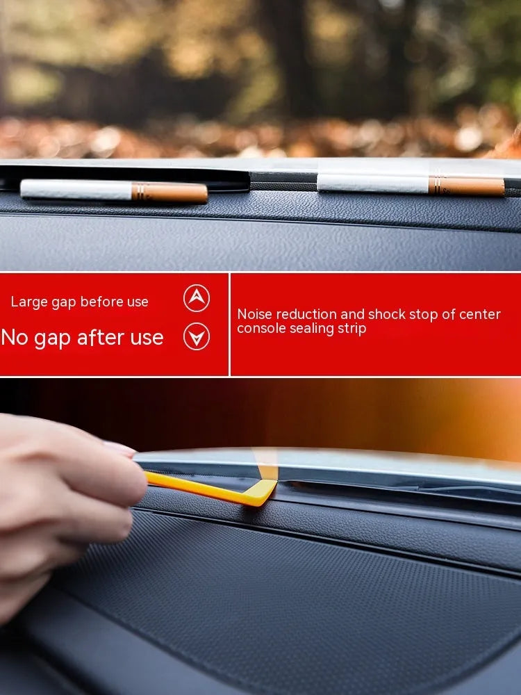 Silicone dashboard soundproof seal strip for Outlander with integrated card slots, 1.6 metres long.
