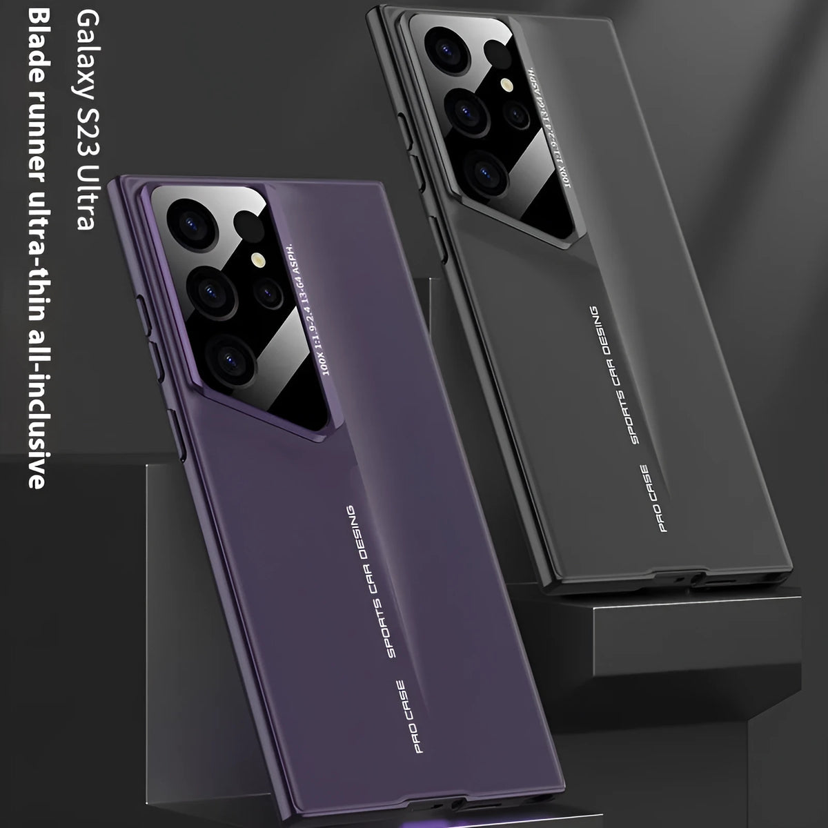 Ultra thin skin feel phone case for Samsung, matte finish PC, black colour, side view