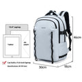 Black or light blue 20-35L waterproof Oxford cloth travel backpack with 15.6 inch size and curved shoulder straps