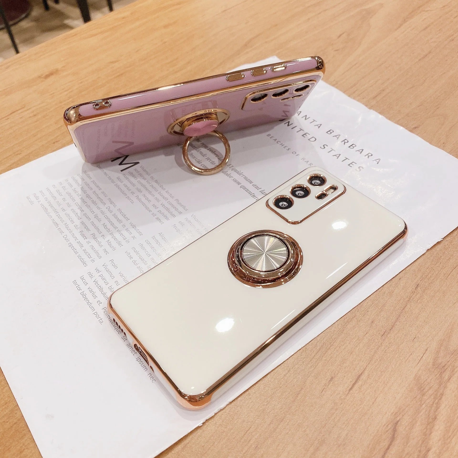 Huawei P40 Pro phone case with magnetic ring bracket in black TPU material