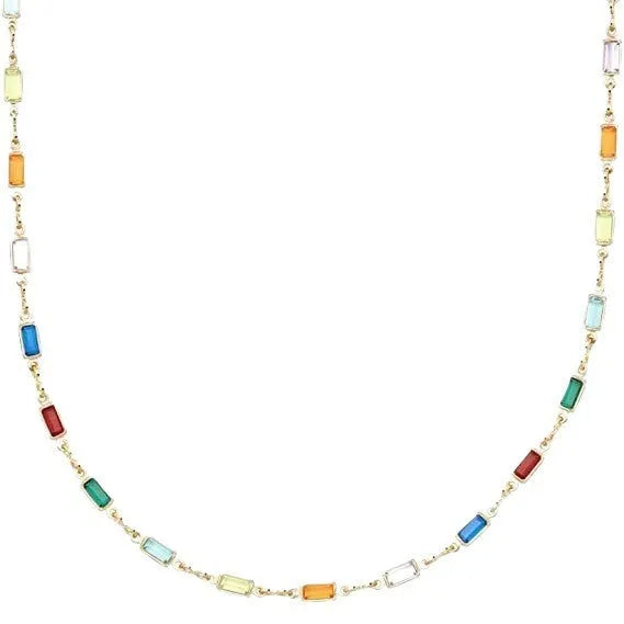 Geometric ladies crystal necklace with alloy pendant and adjustable chain