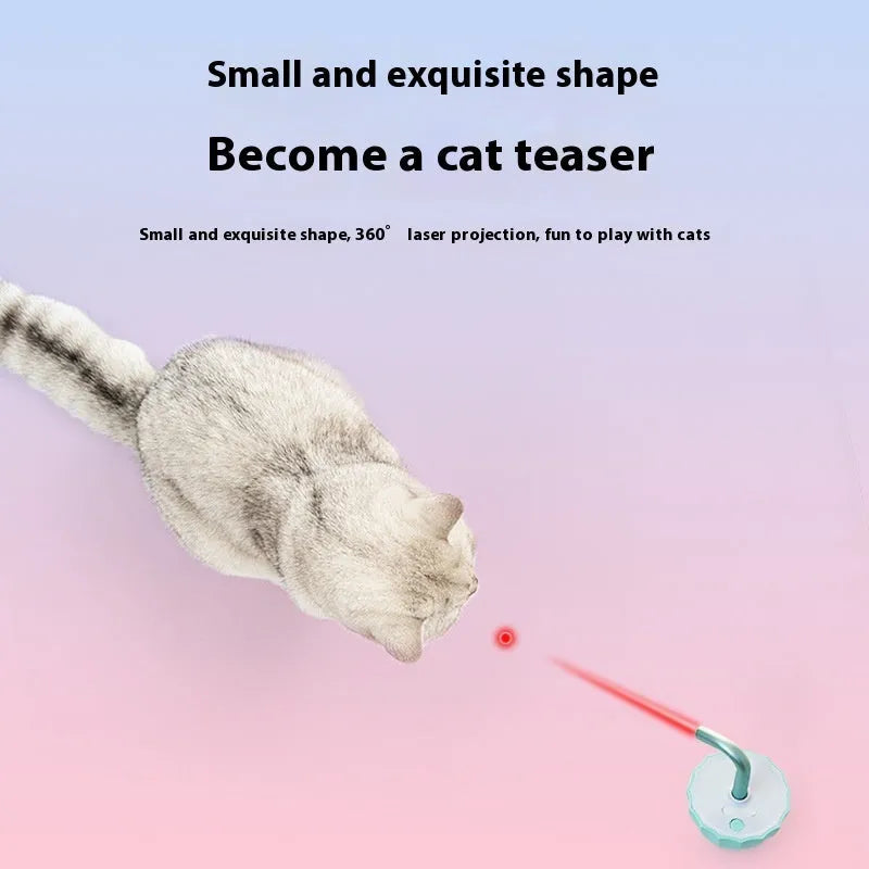 Bubble tea cup shaped interactive laser cat toy with cherry blossom pink finish on floor