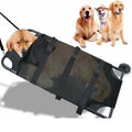Large black foldable pet stretcher with aluminium alloy frame for emergency animal transport