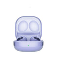 Translucent Bluetooth ear case in clamshell design showing interior earbud compartments