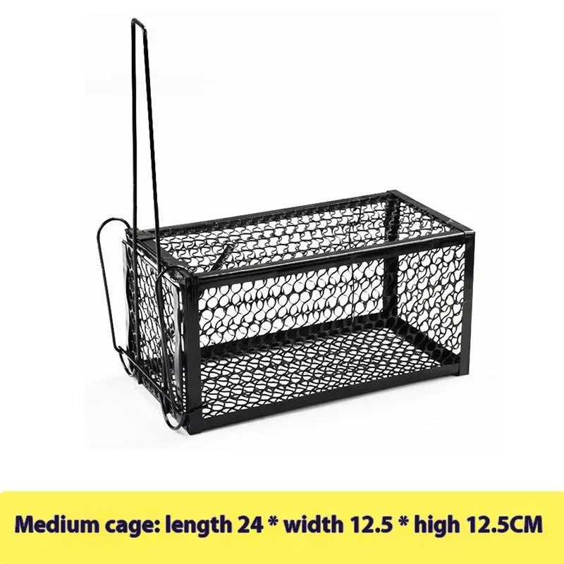 Automatic mouse trap cage for indoor rodent control in plastic construction