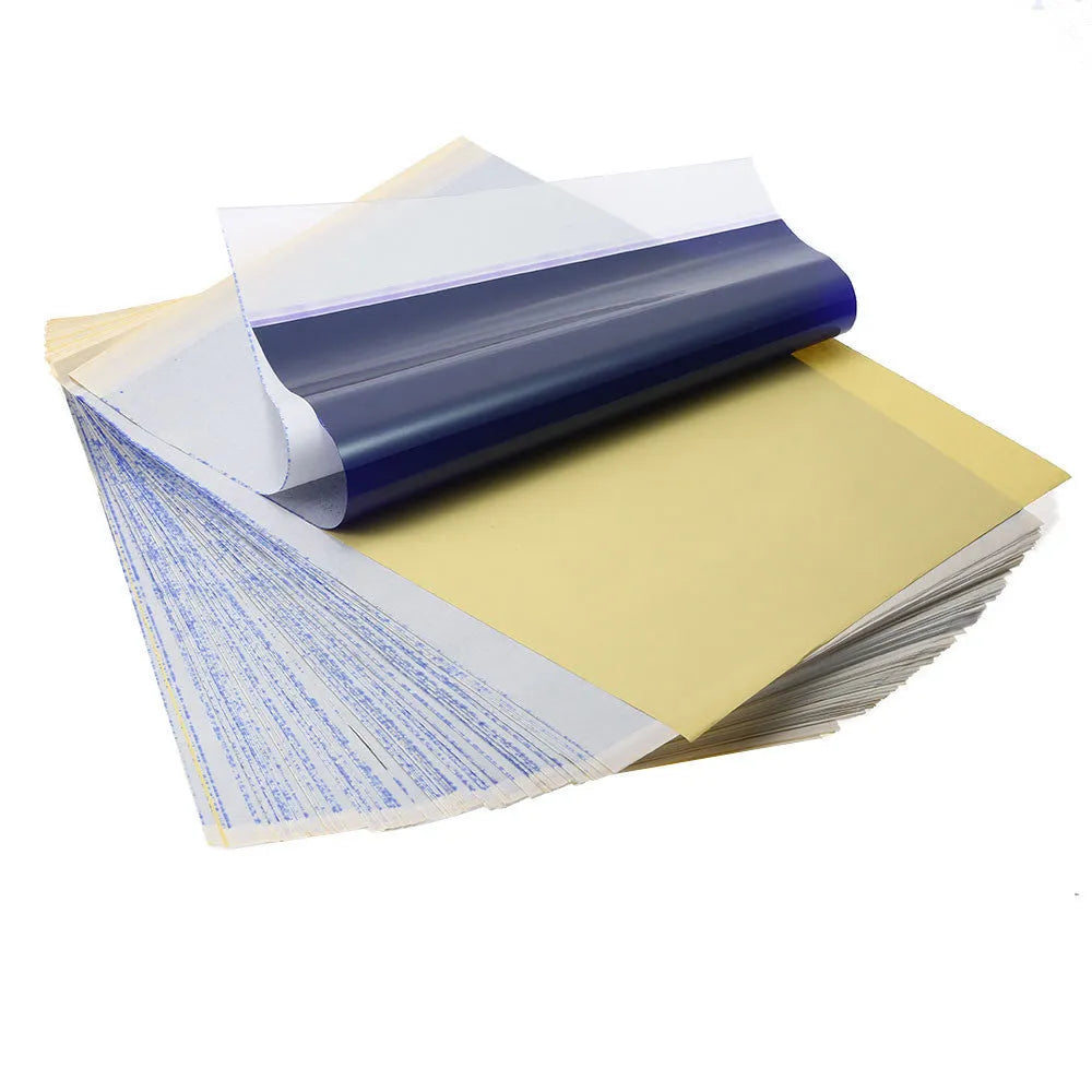 A4 tattoo transfer paper and transfer paste gel for creating tattoo stencils with clear lines