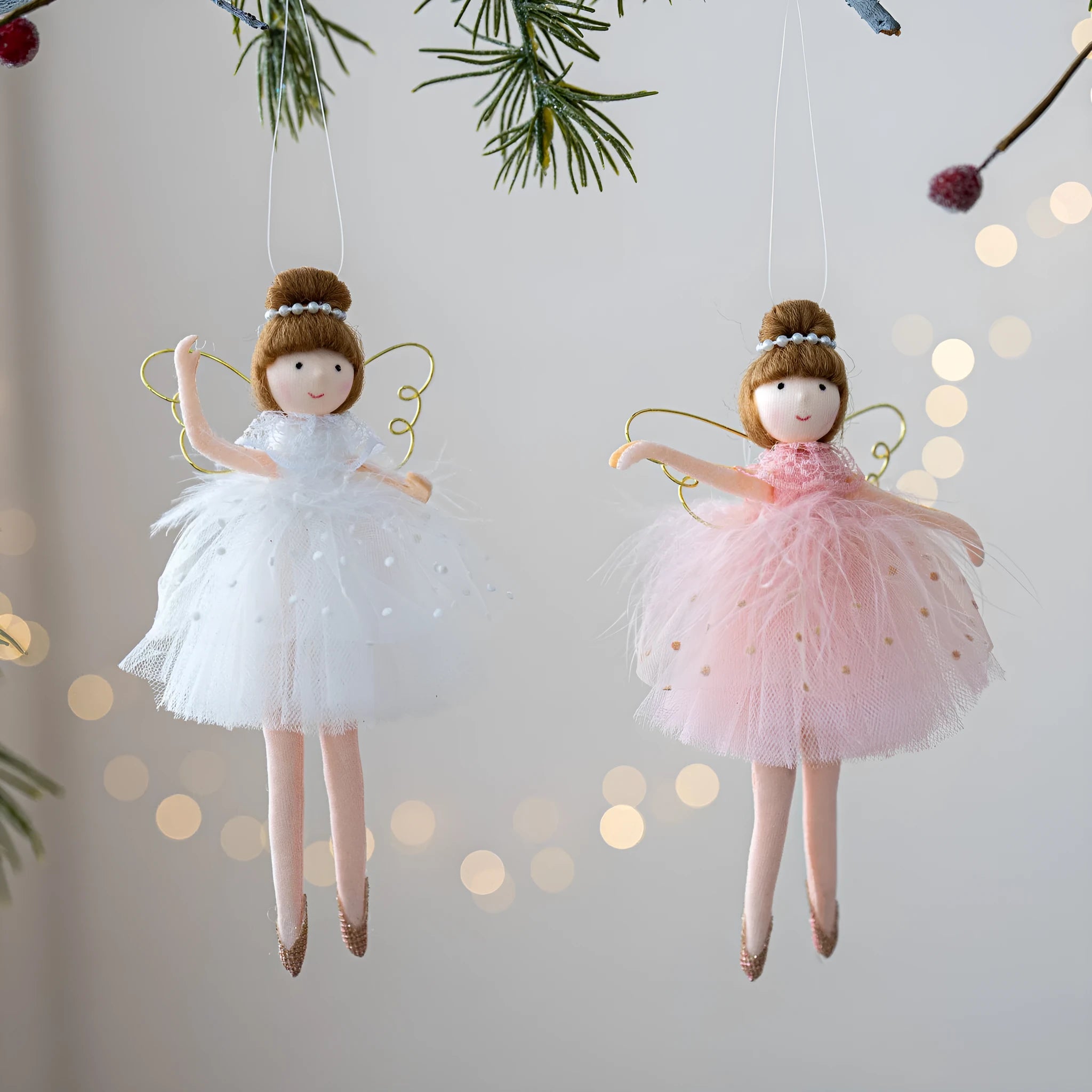 Pink or white cloth ballet girl angel plush doll with modern simplicity design
