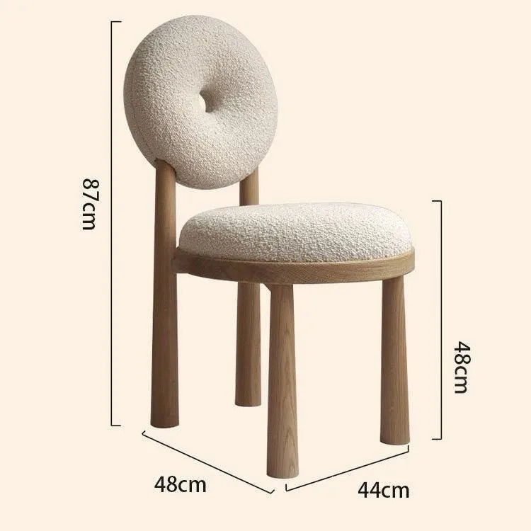 Berber fleece chair with iron frame and high elastic foam sponge filling in plush walnut or wood colour