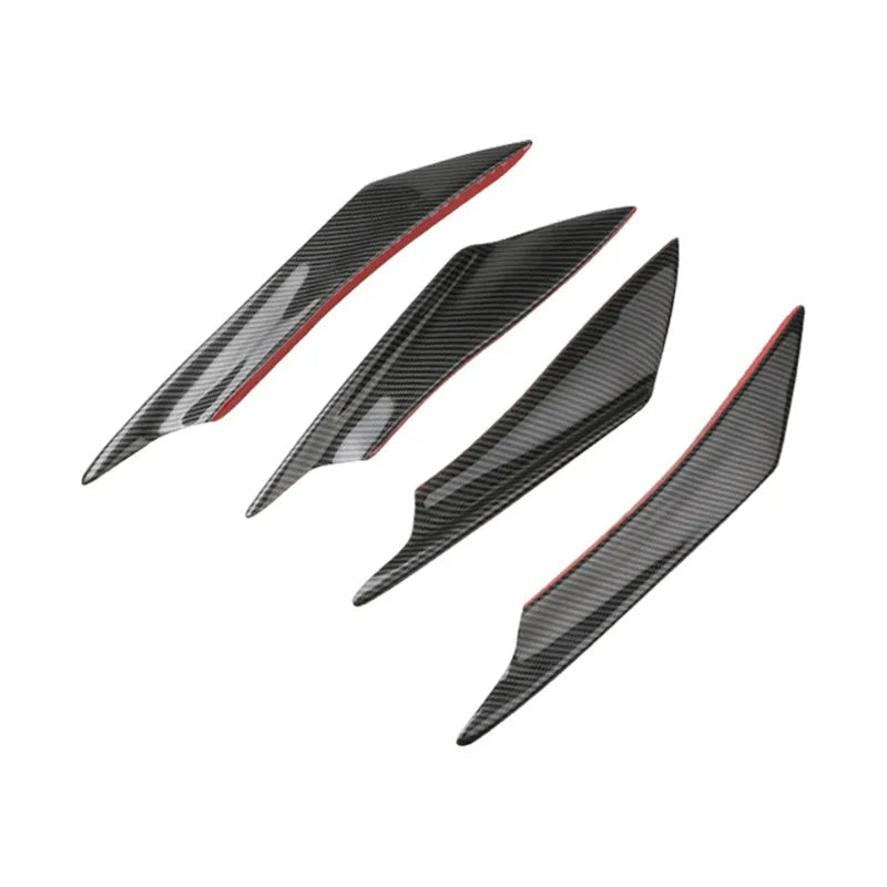 Carbon fibre automotive bumper blade kit with four ABS plastic air spoilers for vehicle modification