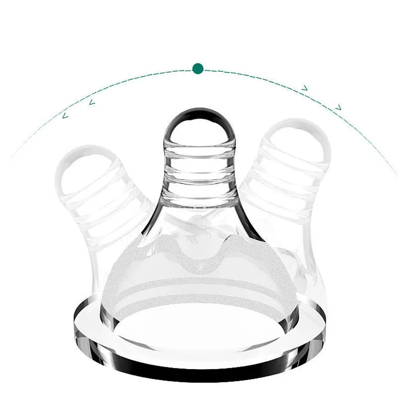 BPA-free PP baby feeding bottle with double handles, wide calibre, 180mL capacity, pink colour