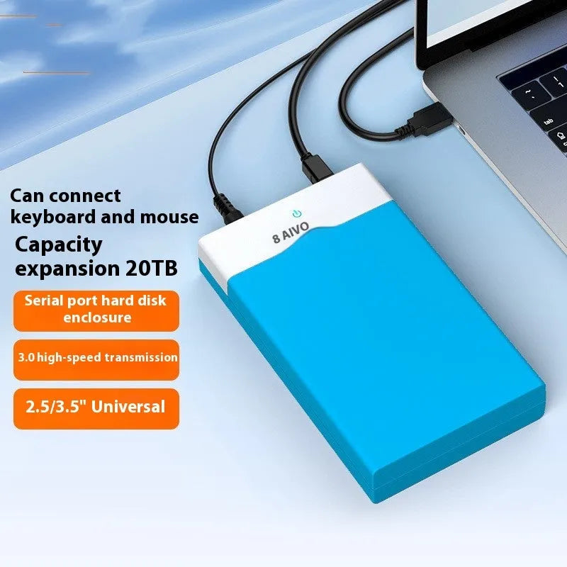 3.5 inch SATA to USB 3.0 hard disk enclosure with power supply and data cable