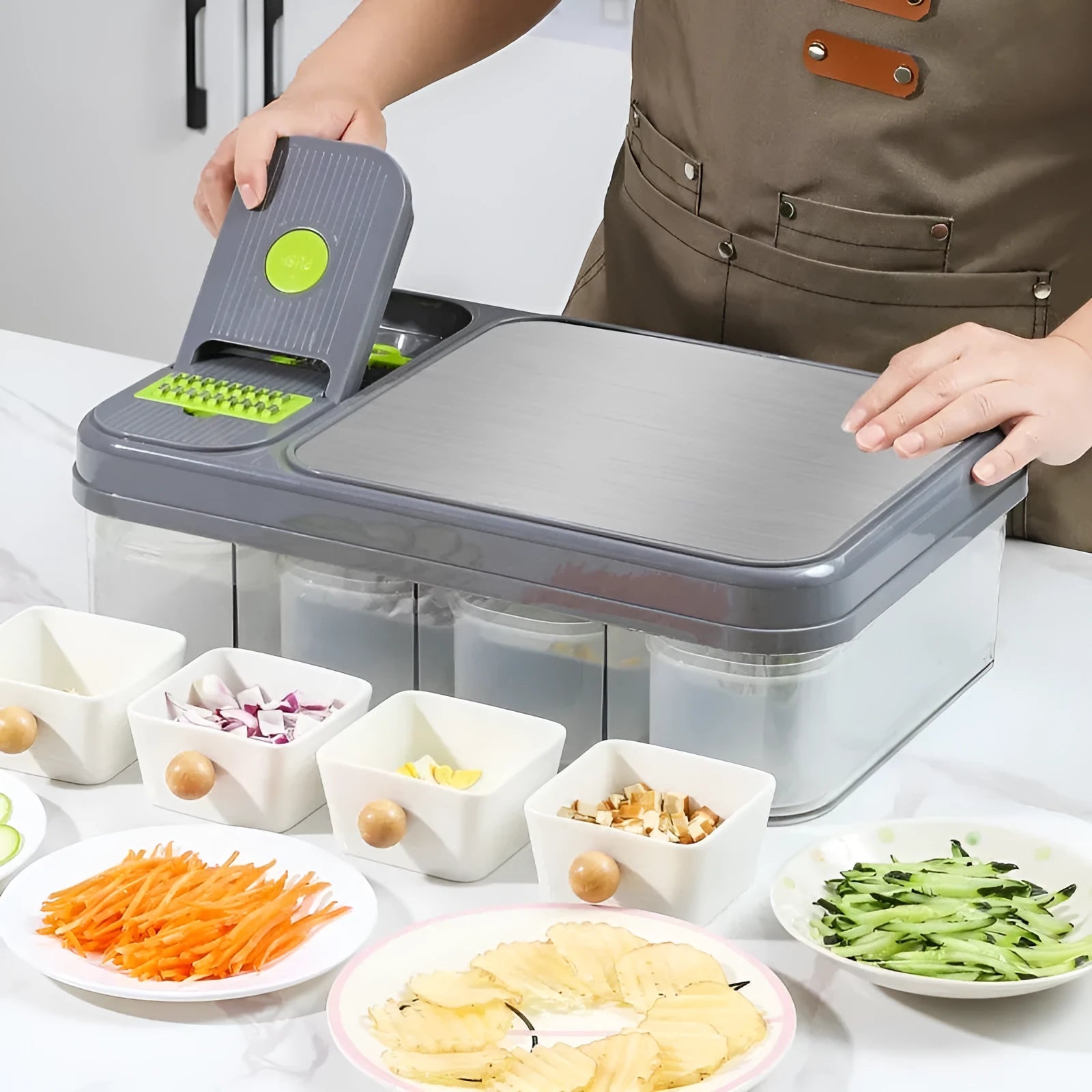 Multifunctional ABS wire cutter in shredder style for slicing vegetables and fruits, with dimensions 43x13.5x30cm