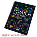 Children's colourful puzzle scraping painting paper showing large 26x19 scratch art sheet for DIY creative projects