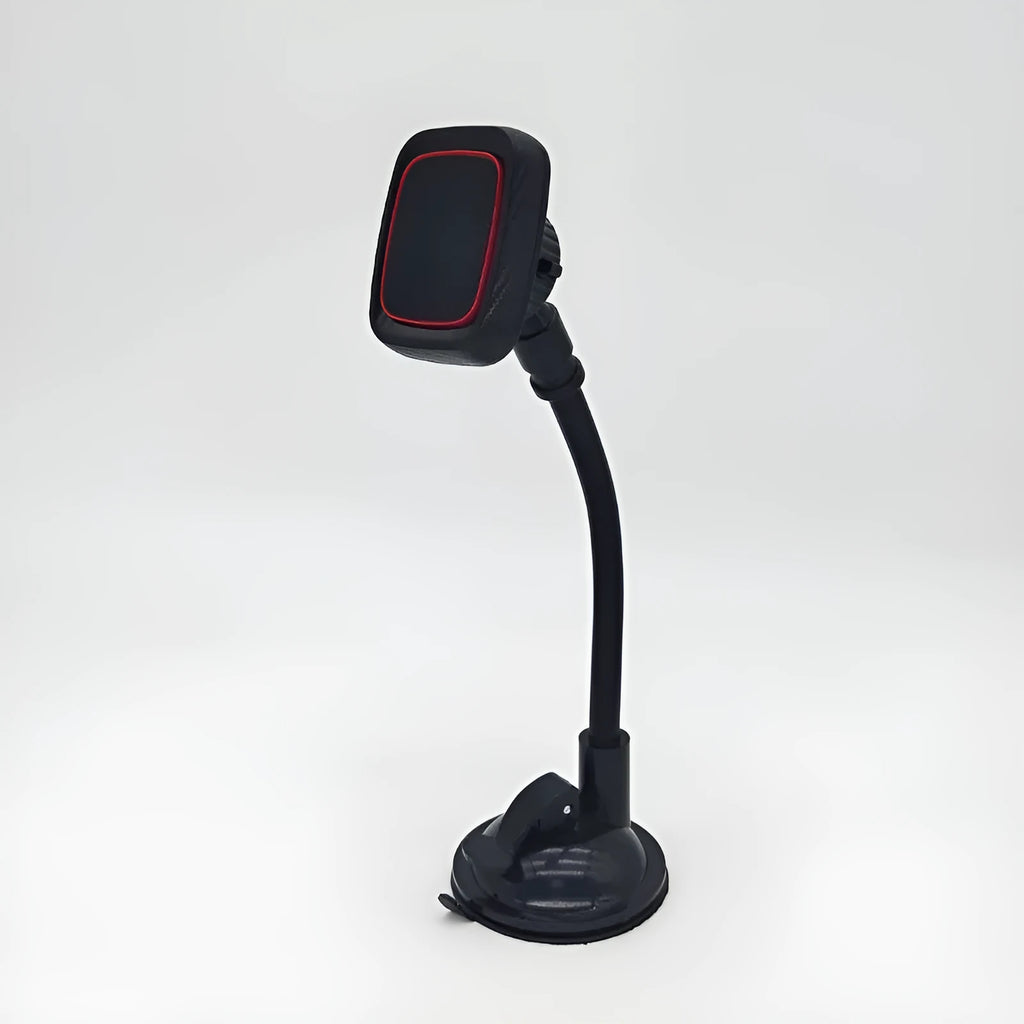 Hose black universal car air vent phone holder with long brush design mounted on vehicle dashboard