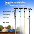 Aluminium folding walking stick with adjustable length and non-slip handle in six colour options