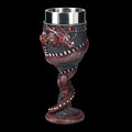 Red wine glass with Chinese dragon 3D resin decoration on stainless steel stem, 200ml capacity