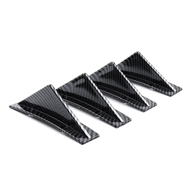 Black carbon fibre ABS triangle rear spoiler for General Motors vehicles with mounting hardware
