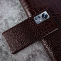 Genuine leather half pack phone case for Apple iPhone and Xiaomi 14 in black dark brown green light brown red