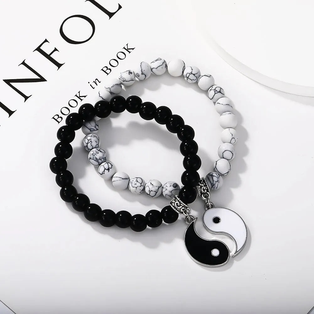 Eight-diagram-shaped alloy bracelet with electroplated metallic finish