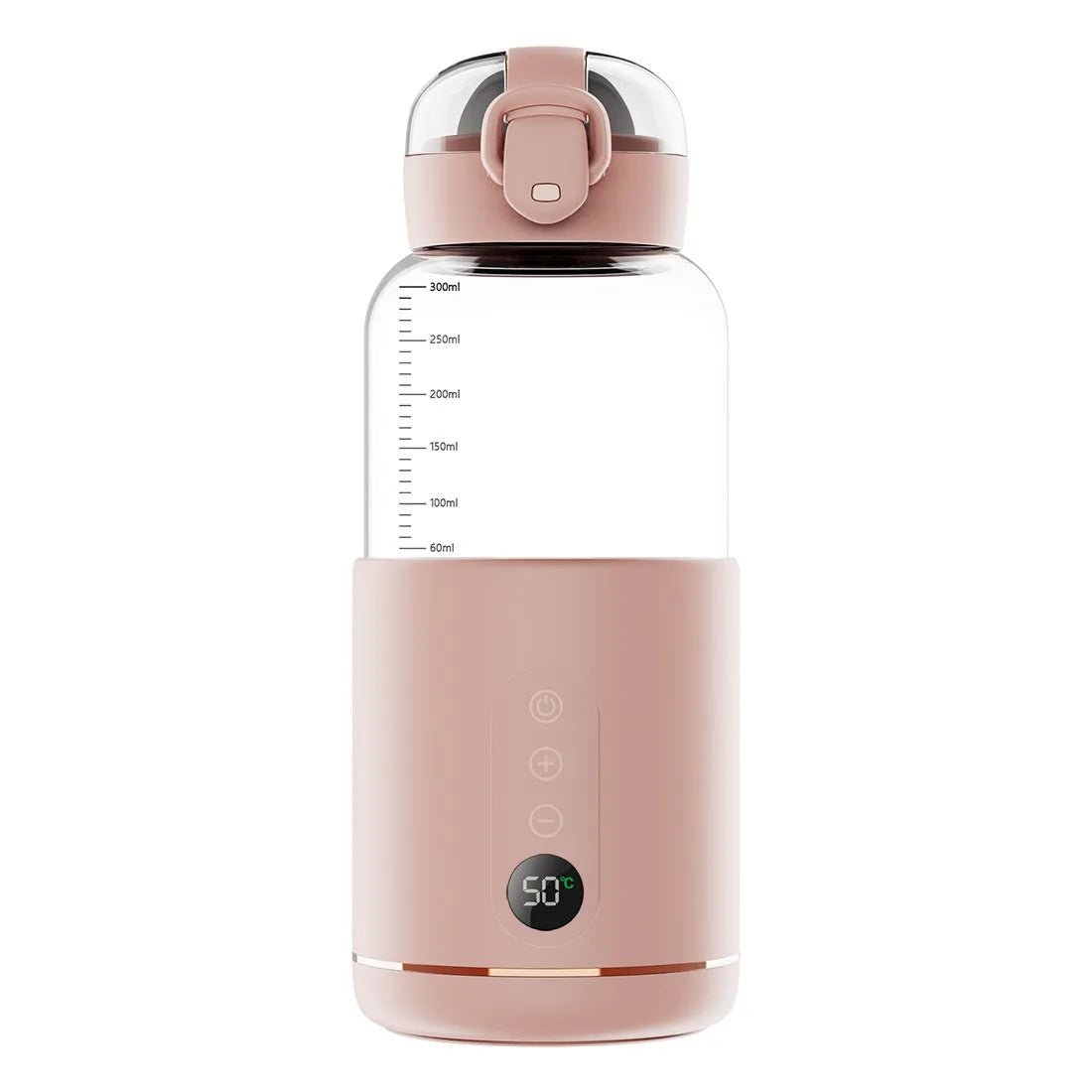 Wireless portable baby milk mixer with glass thermostatic cup 86x210mm in white