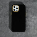 Turn Fur furry phone case in solid colour for iPhone 13 series, rear cover style with PU PET construction