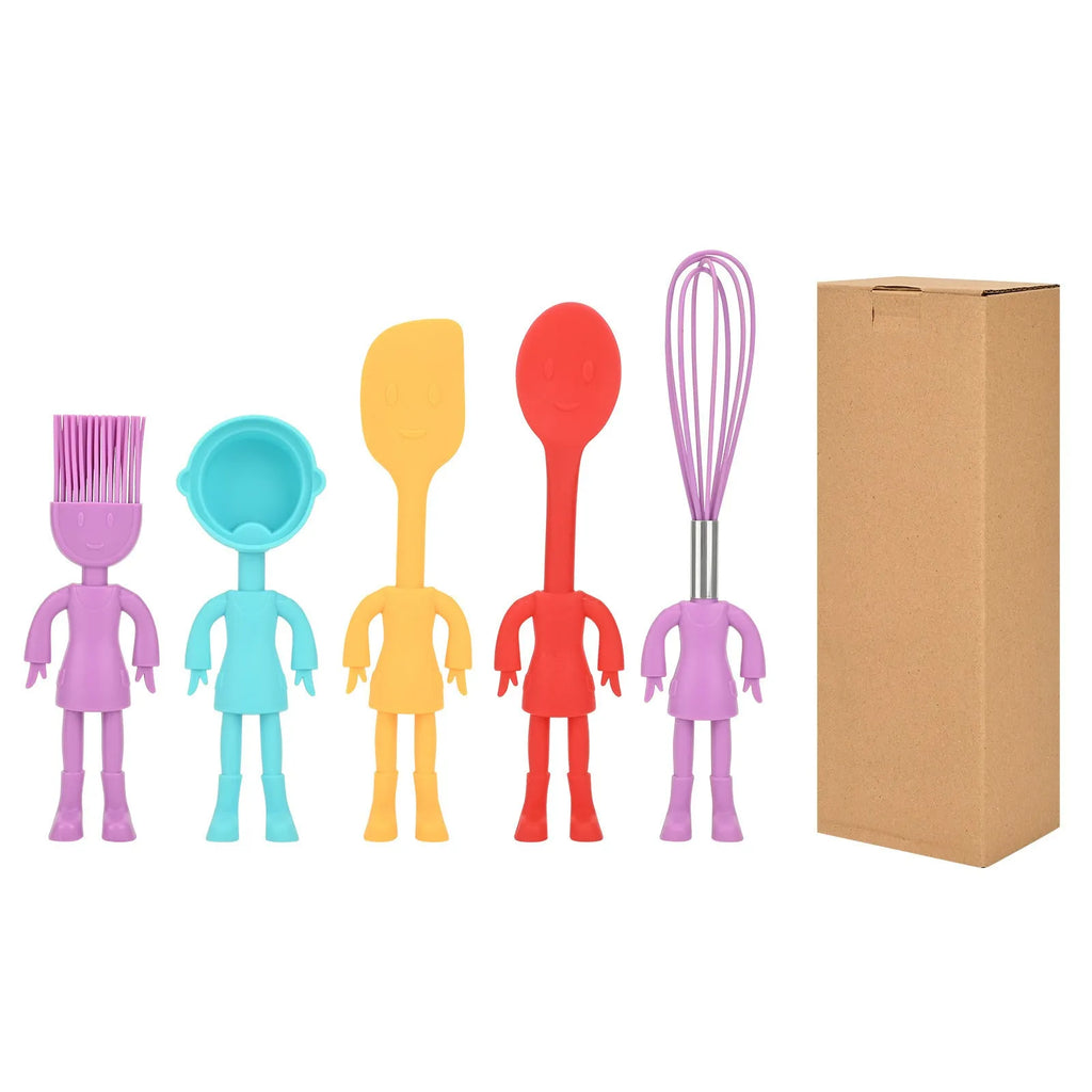 Children's baking silicone tools five-piece set with irregular shapes in modern simplicity style