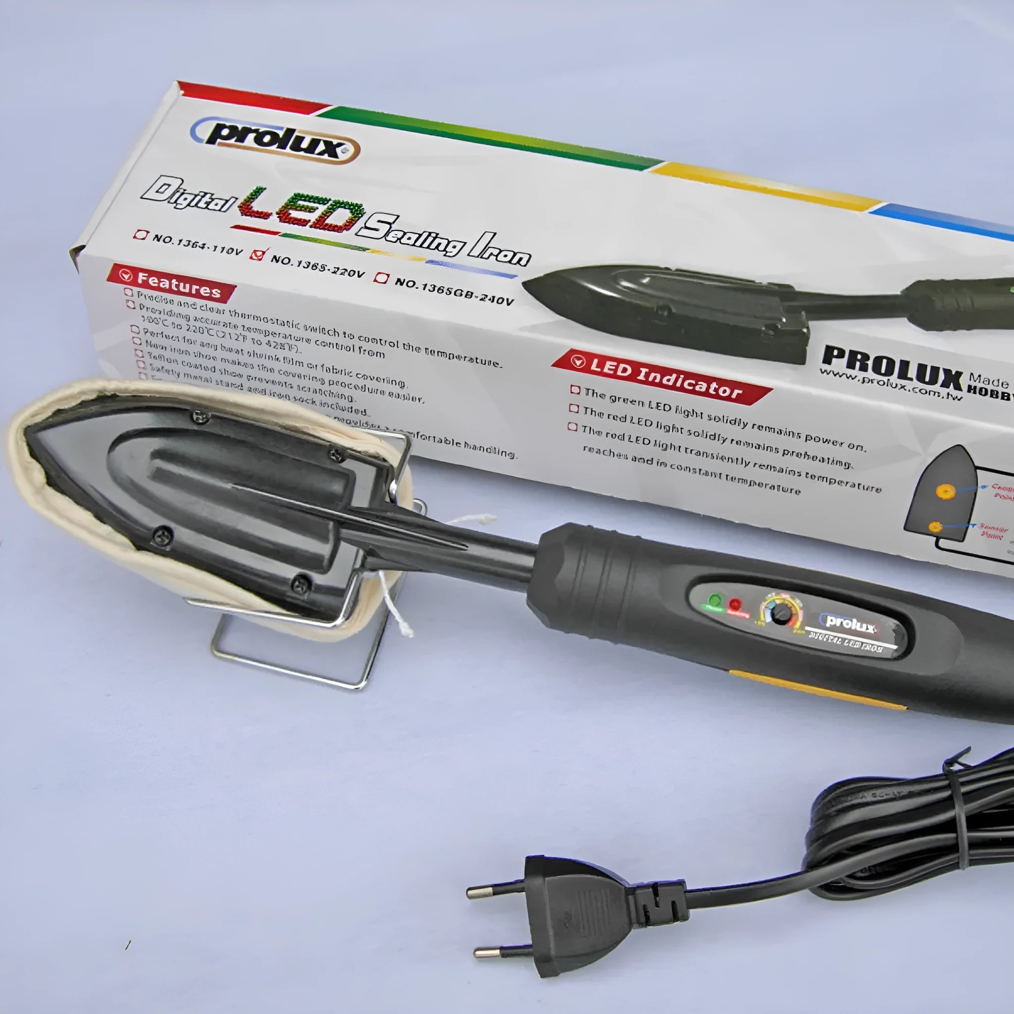 Electronic temperature control hot iron for skin models with PTFE-coated plate