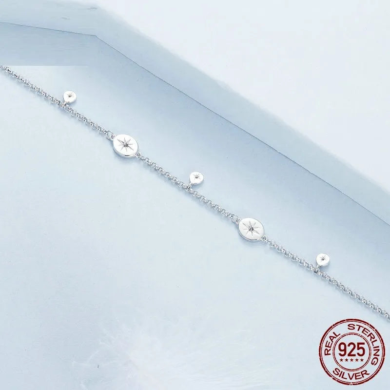 S925 sterling silver bracelet with star ornament for women colour BSB182 minimalist design