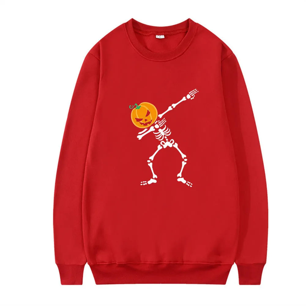 Women's casual printed long sleeve crew neck top in a cotton polyester blend fabric.