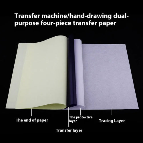 A4 tattoo transfer paper and transfer paste gel for creating tattoo stencils with clear lines