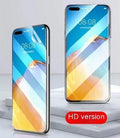 Samsung Galaxy phone with TPU screen protector in HD, frosted, and blue light variants