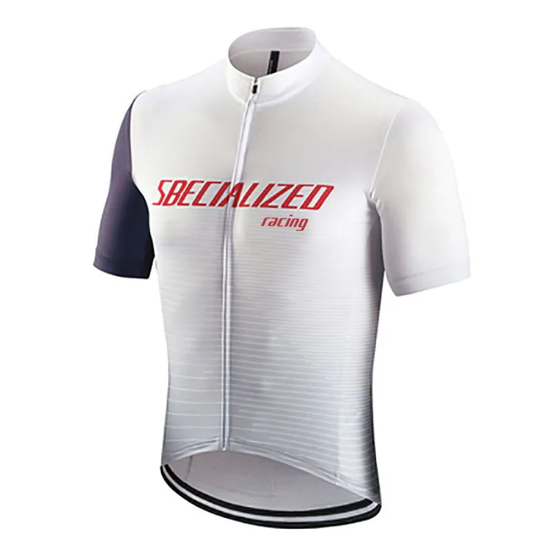 Summer men's mountain bike jersey suit in front view with gel breathing pad, available in 7 colours