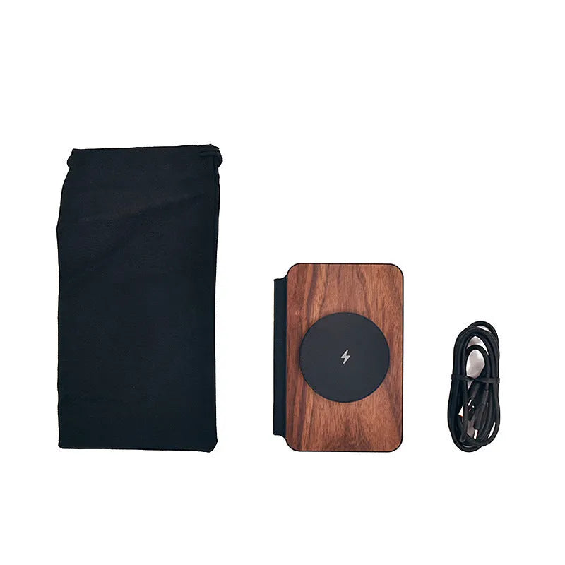 Three-in-one foldable walnut magnetic wireless charger with QC 3.0 fast charging model BY3011 WB