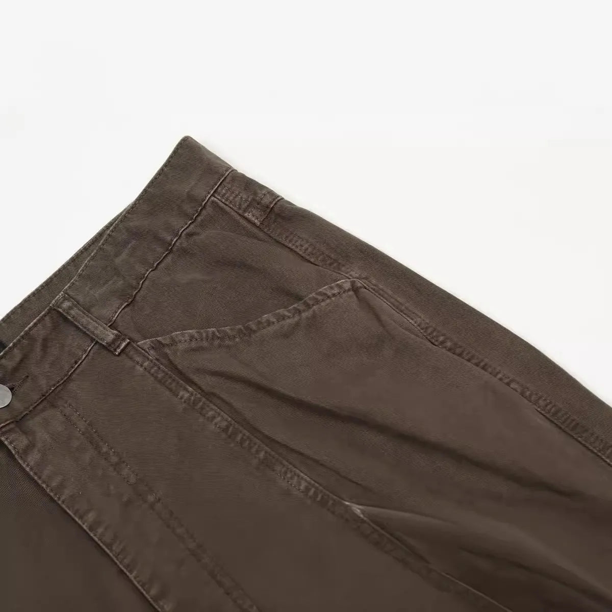 Men's loose straight wide leg trousers in cotton with high waist design