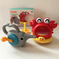 Plastic bubble blowing machine with shark design on a bathroom floor