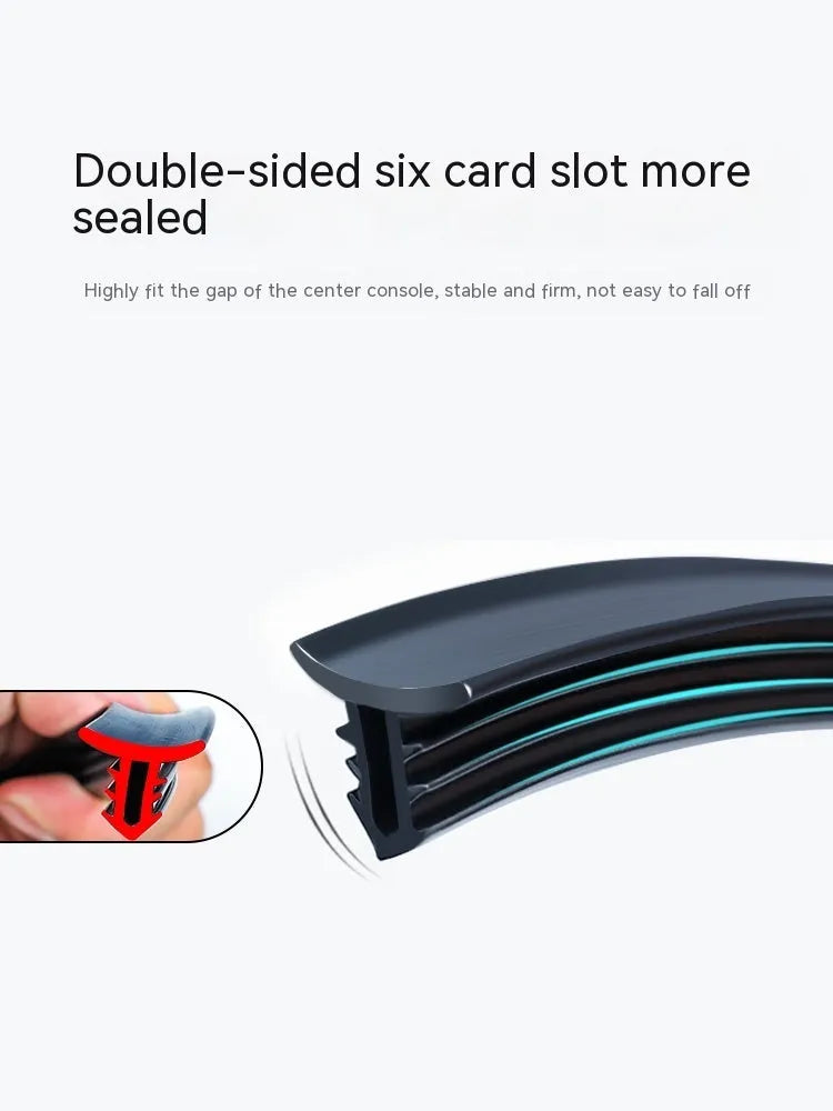 Silicone dashboard soundproof seal strip for Outlander with integrated card slots, 1.6 metres long.
