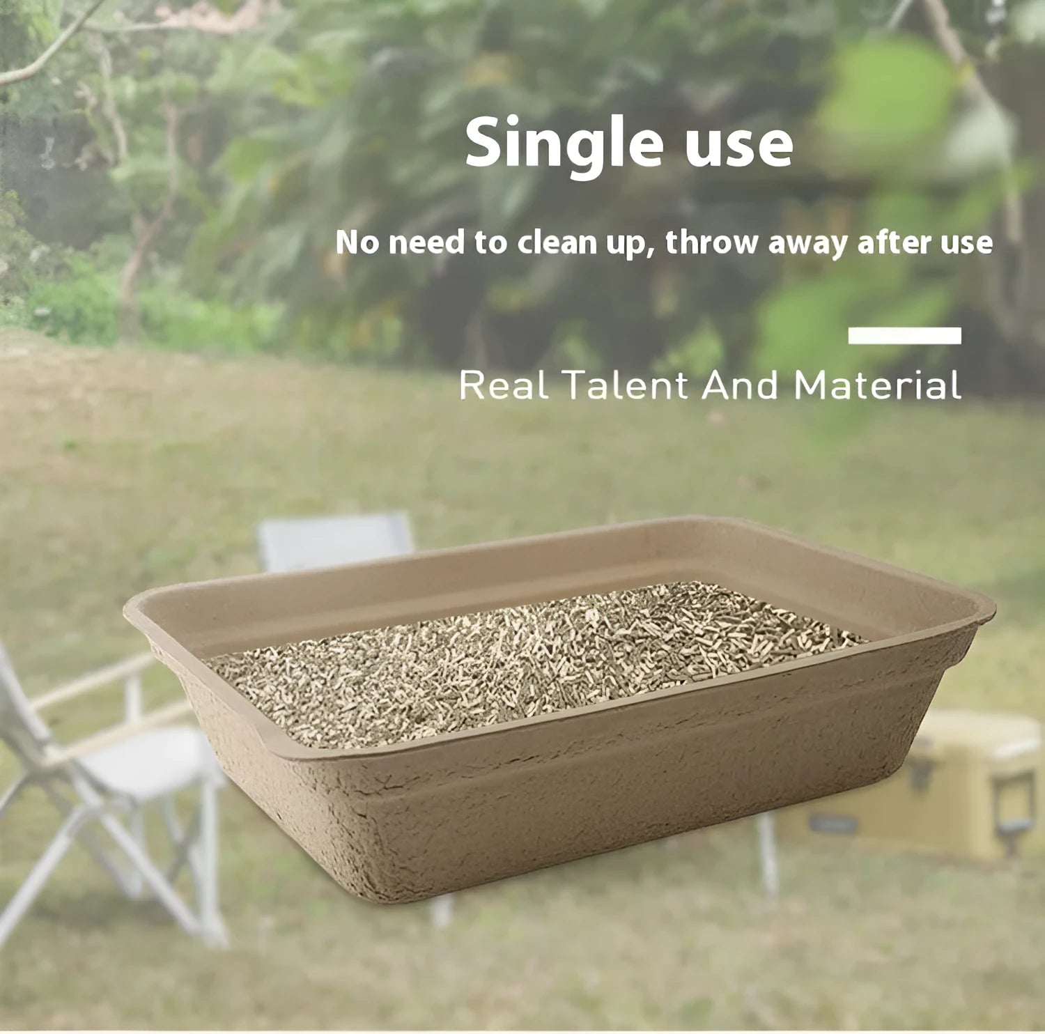 Brown disposable waterproof cat litter box with environmentally friendly degradable materials in three size options