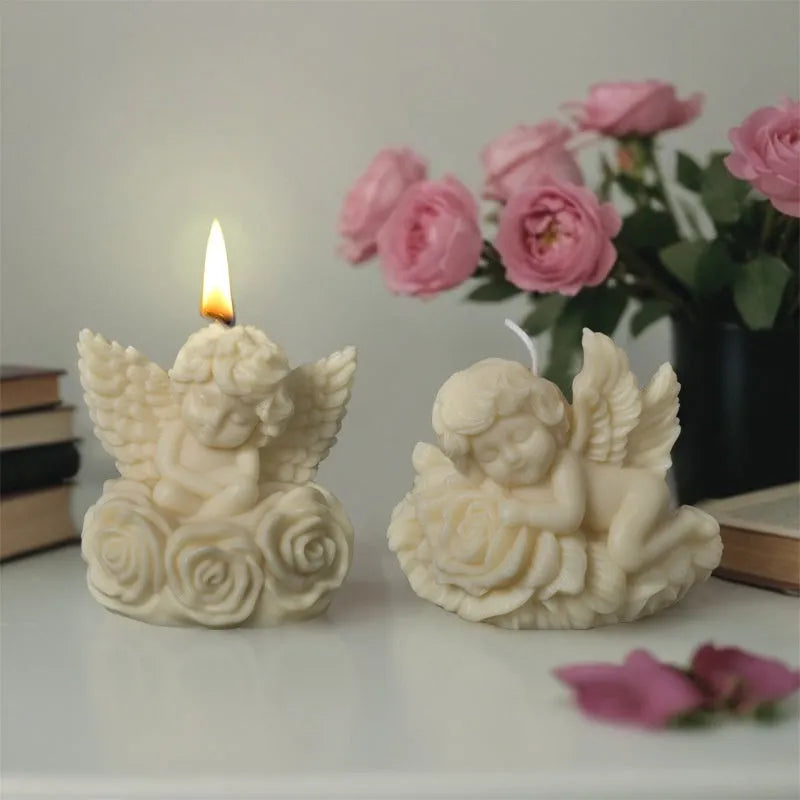 Silicone mould for candle soap making in an irregular angel shape with modern simplicity style